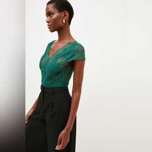 NWT Karen Millen Bodysuit dark green